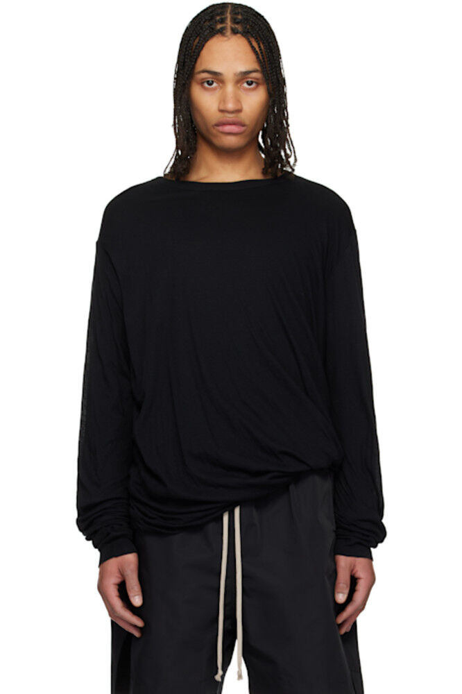 

Черная футболка Hollywood Jumbo Double с длинным рукавом Rick Owens