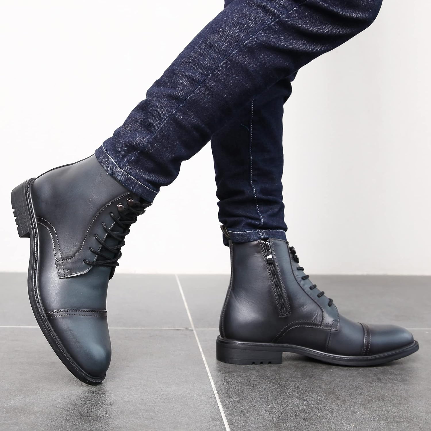 Мужские ботинки Arkbird Chukka из натуральной кожи, классические повседневные ботинки оксфордского стиля, светло-черный — фото 2