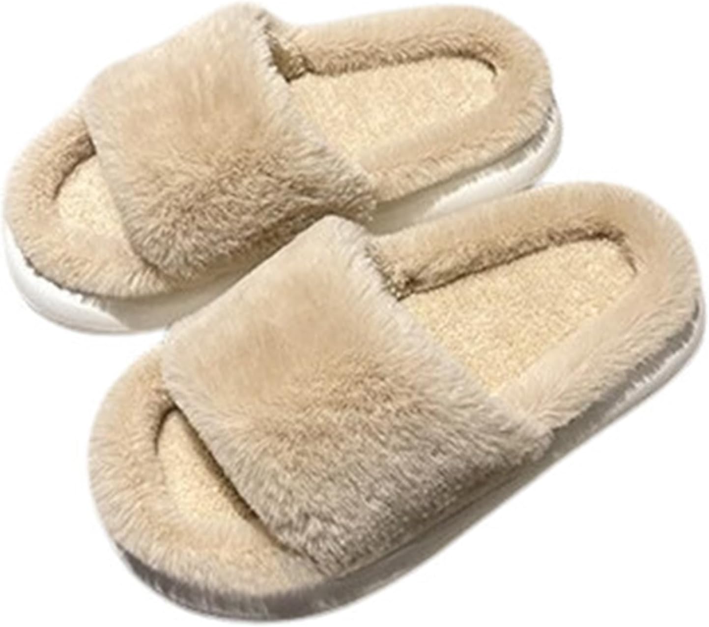 

Женские и мужские тапочки Мягкие пушистые домашние тапочки Плюшевые уютные тапочки с открытым носком Мягкие домашние обувь Комфортные для дома и улицы На ноге Дышащие обувь с толстой подошвой (36/37 EU, белый) Znel