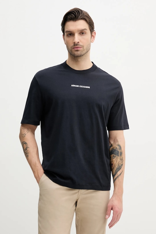 

Хлопковая футболка Armani Exchange, темно-синий