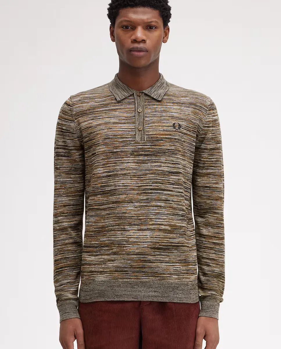

Мужская рубашка-поло с длинными рукавами Fred Perry, коричневый