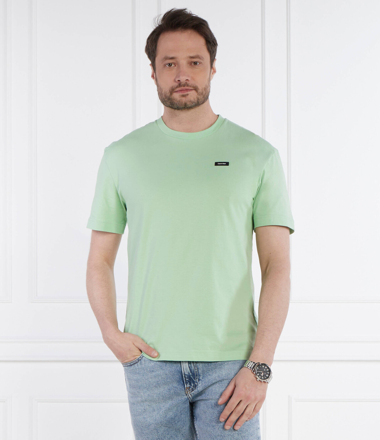 Футболка Calvin Klein Comfort fit, зеленый — фото 3