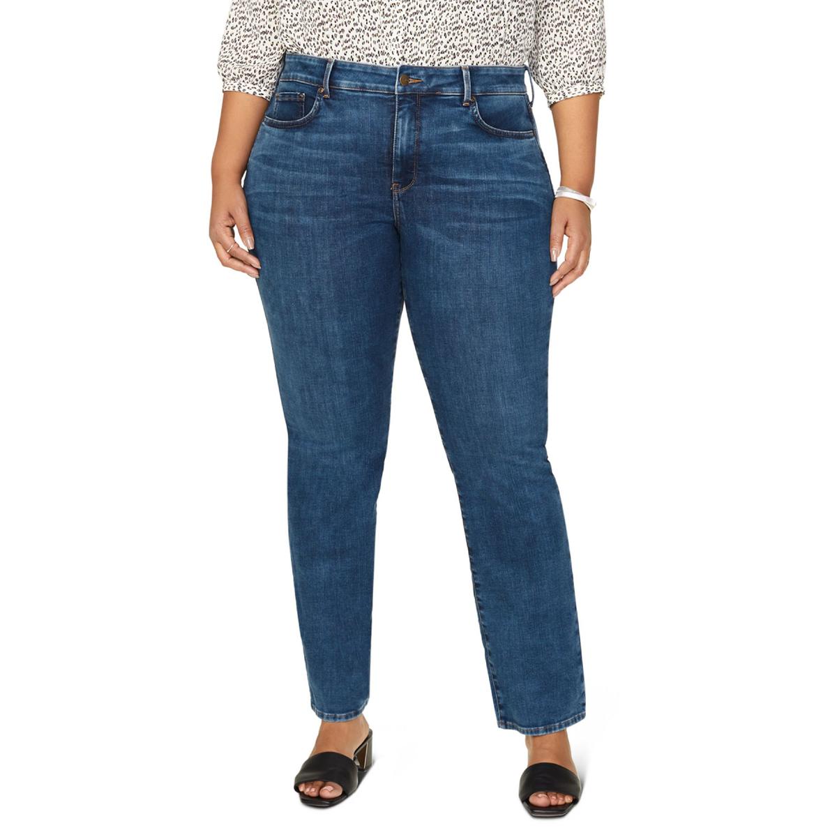 

Женские джинсы Marilyn средней посадки, прямые, со средней степенью потертости, с добавлением эластана NYDJ, Presidio