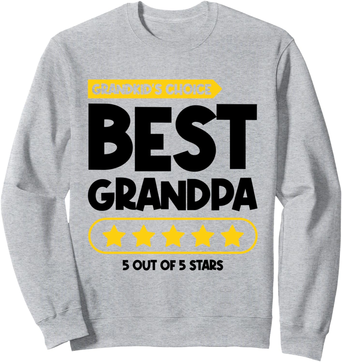 

Дедушка, Лучший дедушка, Дедушка, Толстовка с надписью «5 звезд для дедушки» Grandparents' Costumes | Best Grandpa Gifts, серый