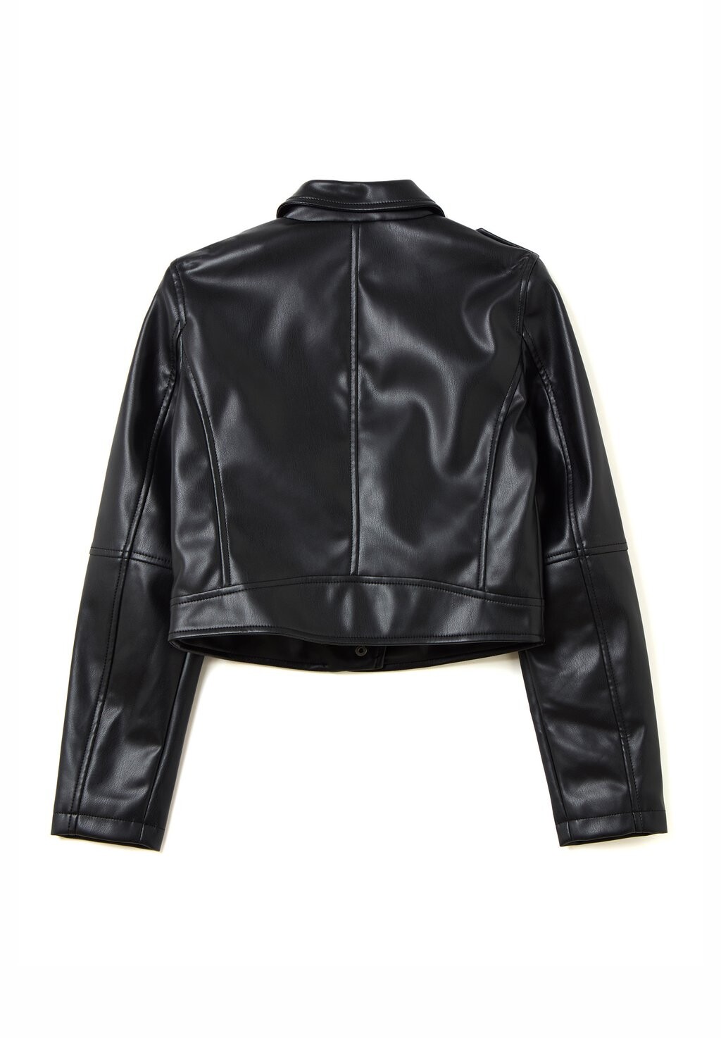 

Куртка из искусственной кожи GLOSSY-EFFECT CROPPED BIKER OVS, черный