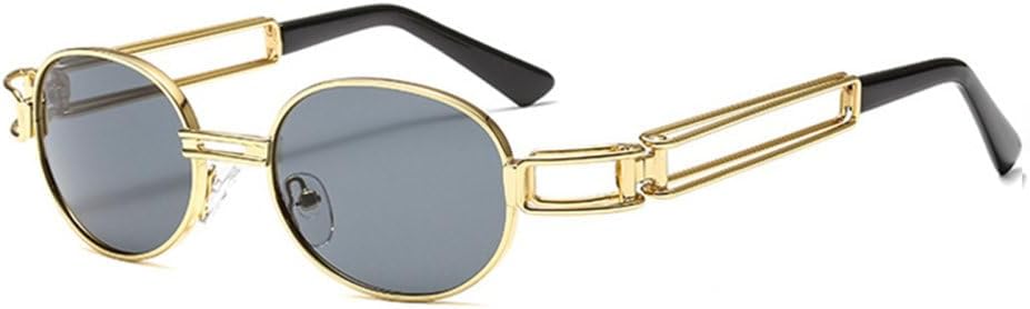 

Модные круглые солнцезащитные очки для женщин и мужчин в винтажном стиле с металлической оправой, в стиле стимпанк, солнцезащитные очки UV400 для мужчин MTZJH, C1 Gold-brown