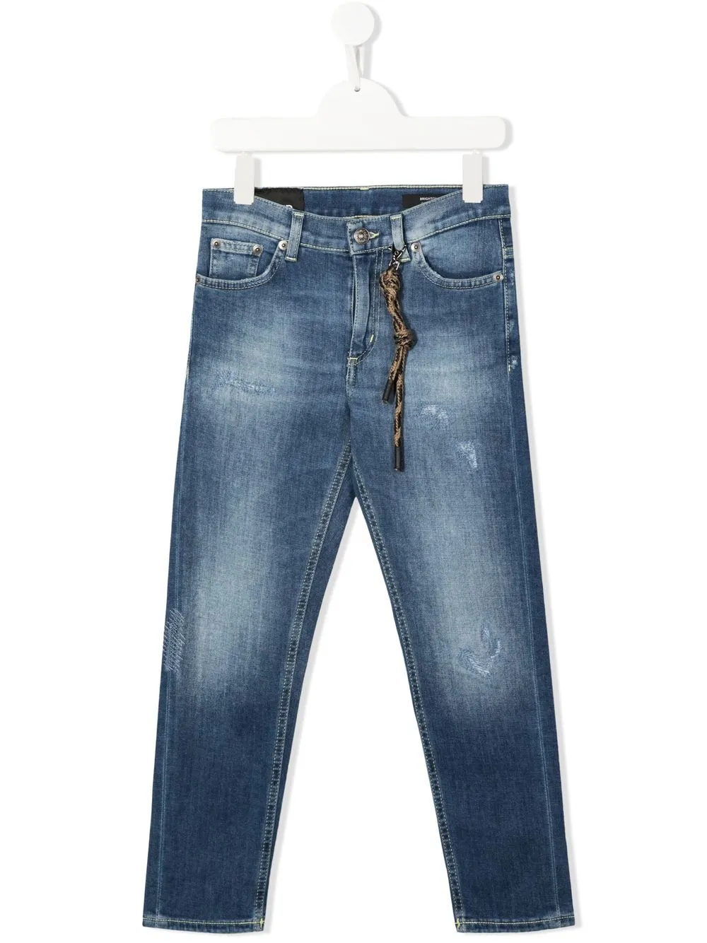 

Прямые джинсы с эффектом потертости DONDUP KIDS, синий