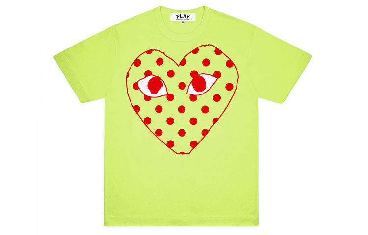 

Comme Des Garcons Play Pastelle Футболка в горох с красным сердцем CDG Play, Зеленый