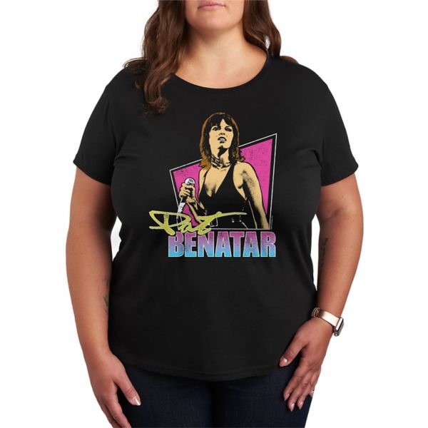 

Футболка с камеей от Pat Benatar большого размера Licensed Character, черный