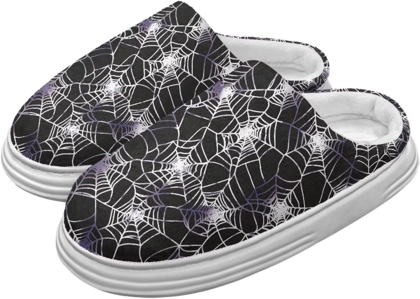 

Домашние тапочки Chririnla для женщин и мужчин с эффектом памяти, толстая EVA подошва, мягкие, без застежки, противоскользящие, уютные, для дома и улицы, Gothic Spiderweb