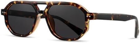 

Солнцезащитные очки в стиле ретро 2027 года для мужчин, с двойной перемычкой, из ацетата, поляризованные, для женщин, с защитой от ультрафиолета UV400 MTZJH, Leopard With Black