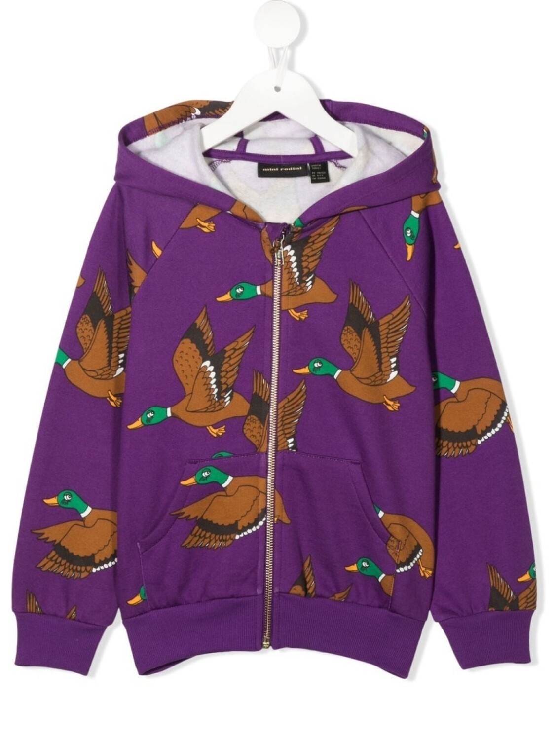 

Mini Rodini худи Ducks на молнии, фиолетовый