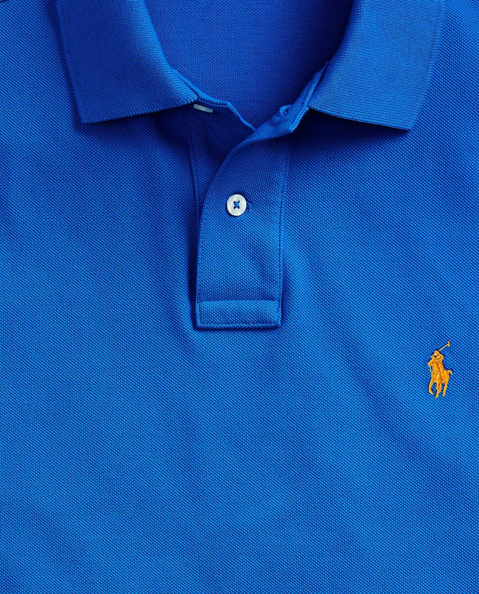 Мужская рубашка-поло из пике стандартного кроя Iconic Polo Ralph Lauren, цвет Azul Índigo — фото 4