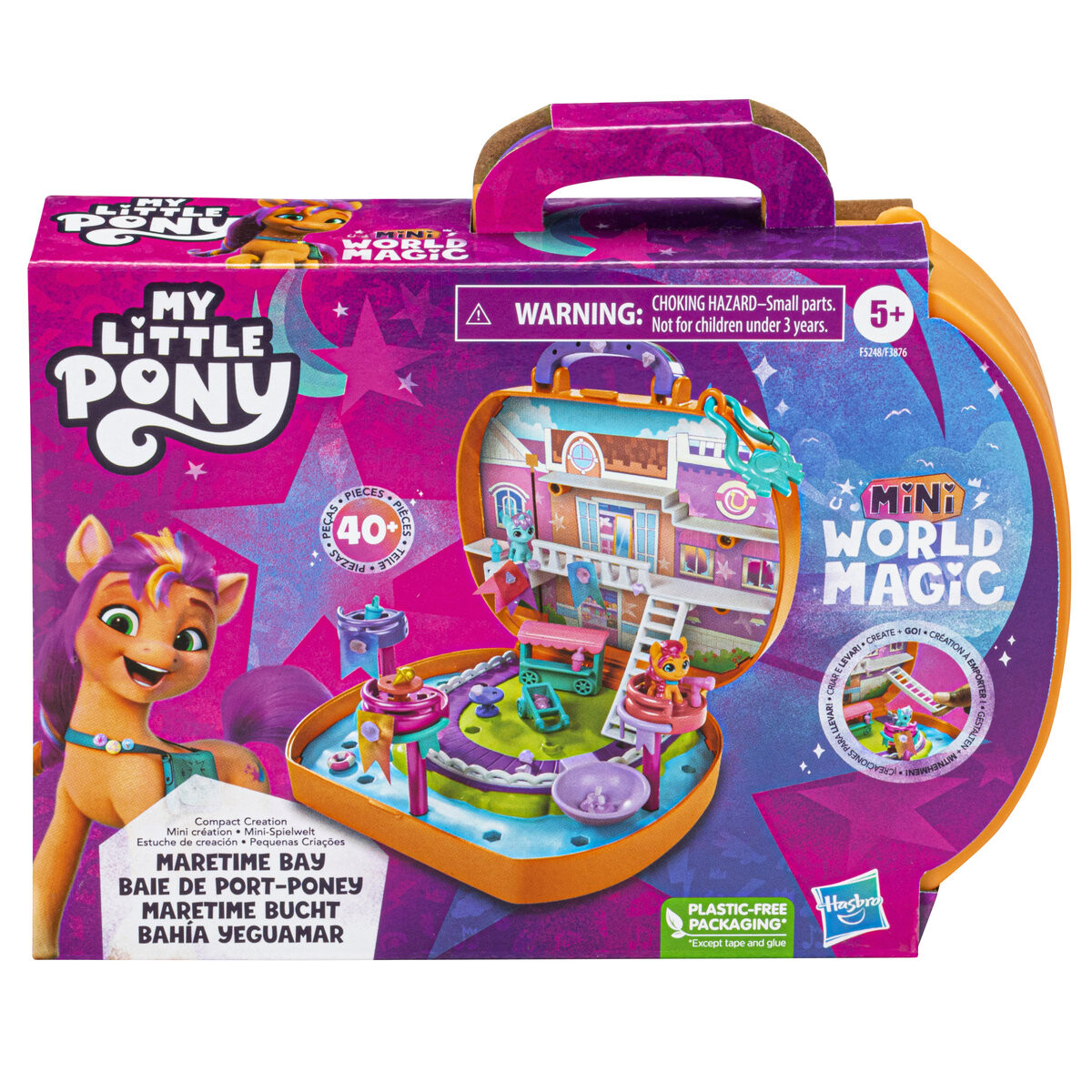 

Hasbro, My Little Pony, Mini World Magic Creation Maretime Bay, портативный набор с фигурками и аксессуарами, F5248