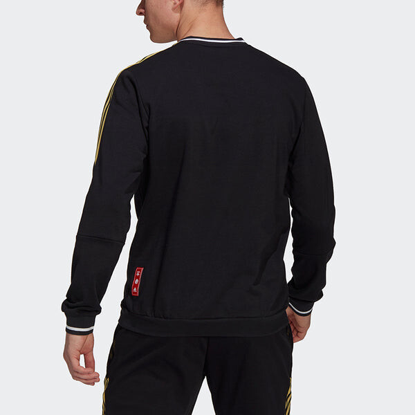 Толстовка adidas Juve Cny Cr Swt Football Sports Embroidery Crew Neck Men's Black, черный — фото 3