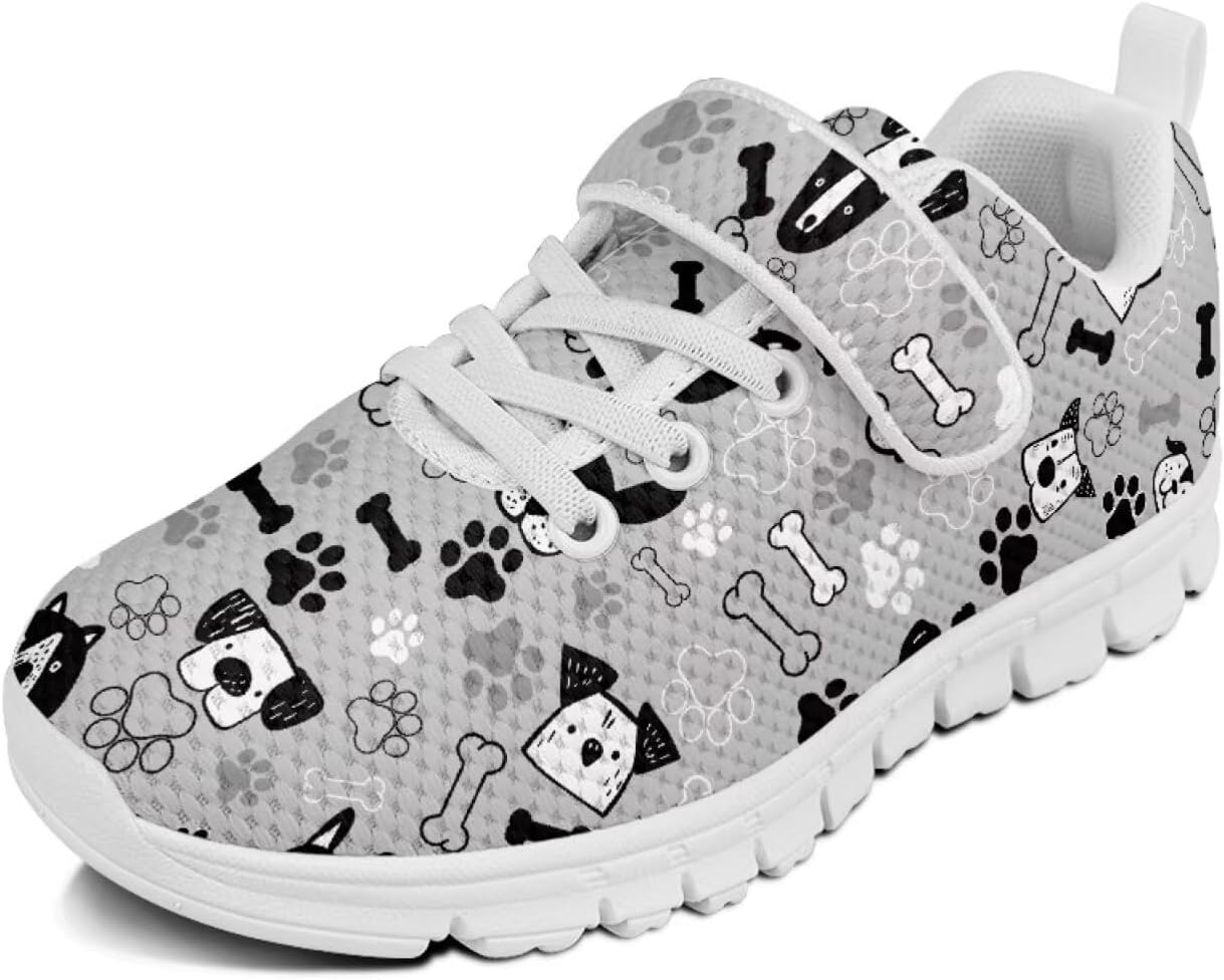 

Кроссовки с животным принтом для мальчиков и девочек, обувь для ходьбы, модный дизайн, с одной пряжкой, теннисные кроссовки, дышащие, легкие, идеальные для детей Watdotory, Dog Paw Bone