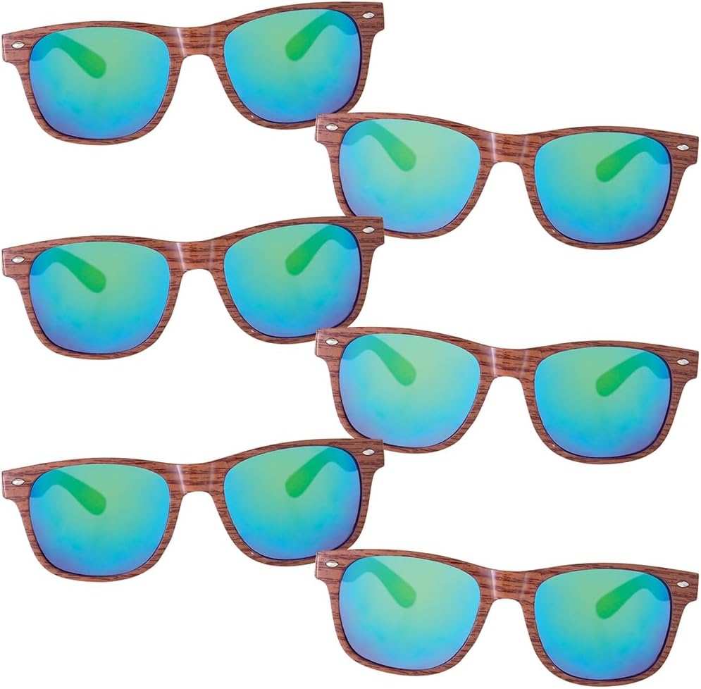 

Эффектные солнцезащитные очки Amscan с отделкой под дерево — 7,25 x 2,45 дюйма (набор из 6 штук) — с защитой от УФ-излучения UV 400, идеально подходят для летних мероприятий и вечеринок