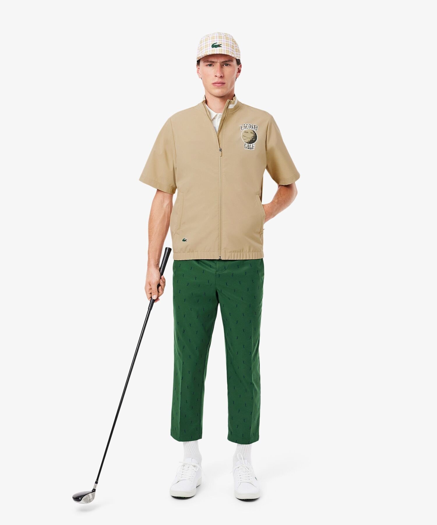 Ветровка для гольфа с коротким рукавом Lacoste, beige — фото 4
