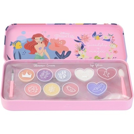 

Подарочный набор для детей Disney Princess Adventure Color Tin Lips and Face Makeup - включает блеск для губ и мерцающий крем, Lip Smacker