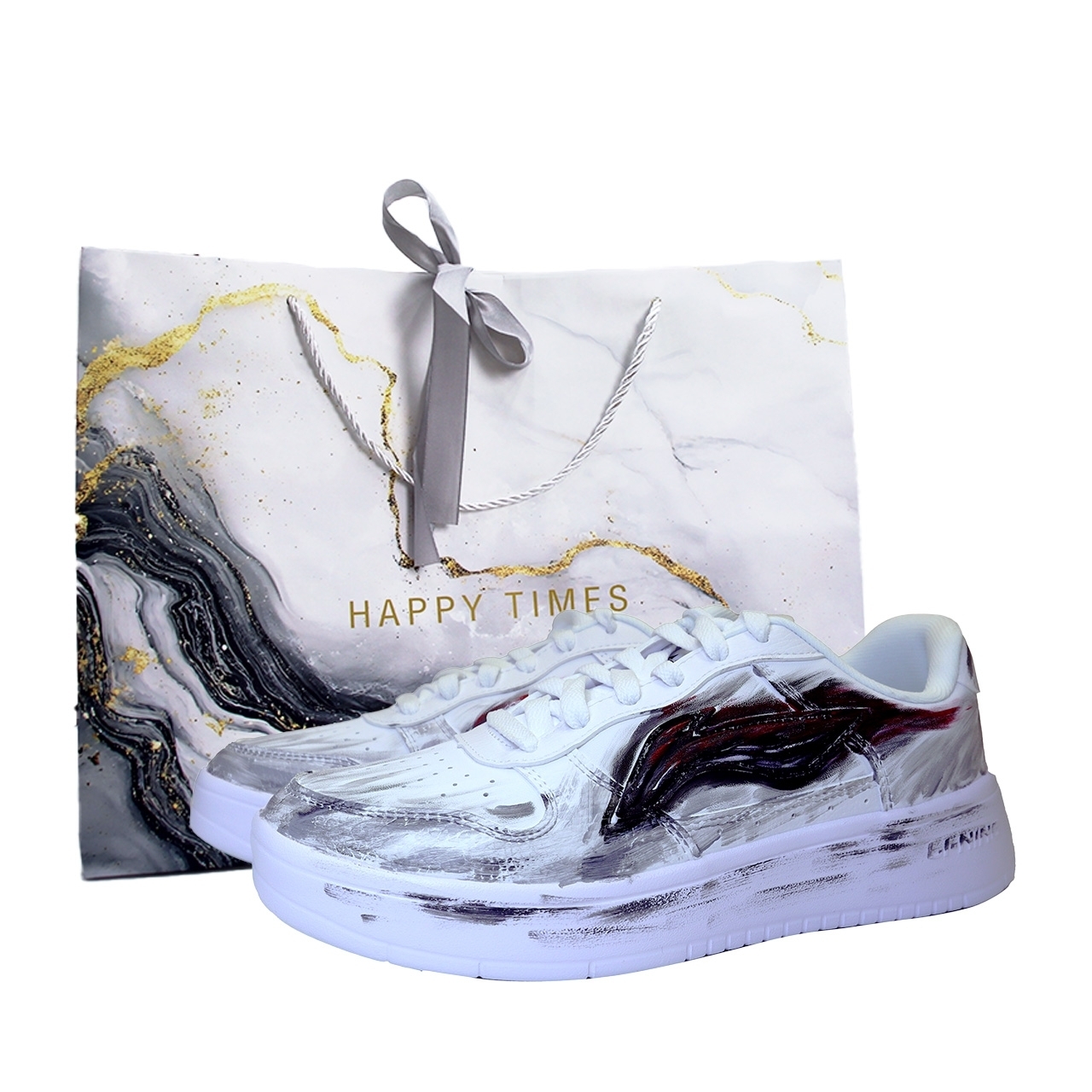 

LINING Кроссовки для скейтбординга Pontoon Boats Balance Breathable Low top Unisex серо-белые