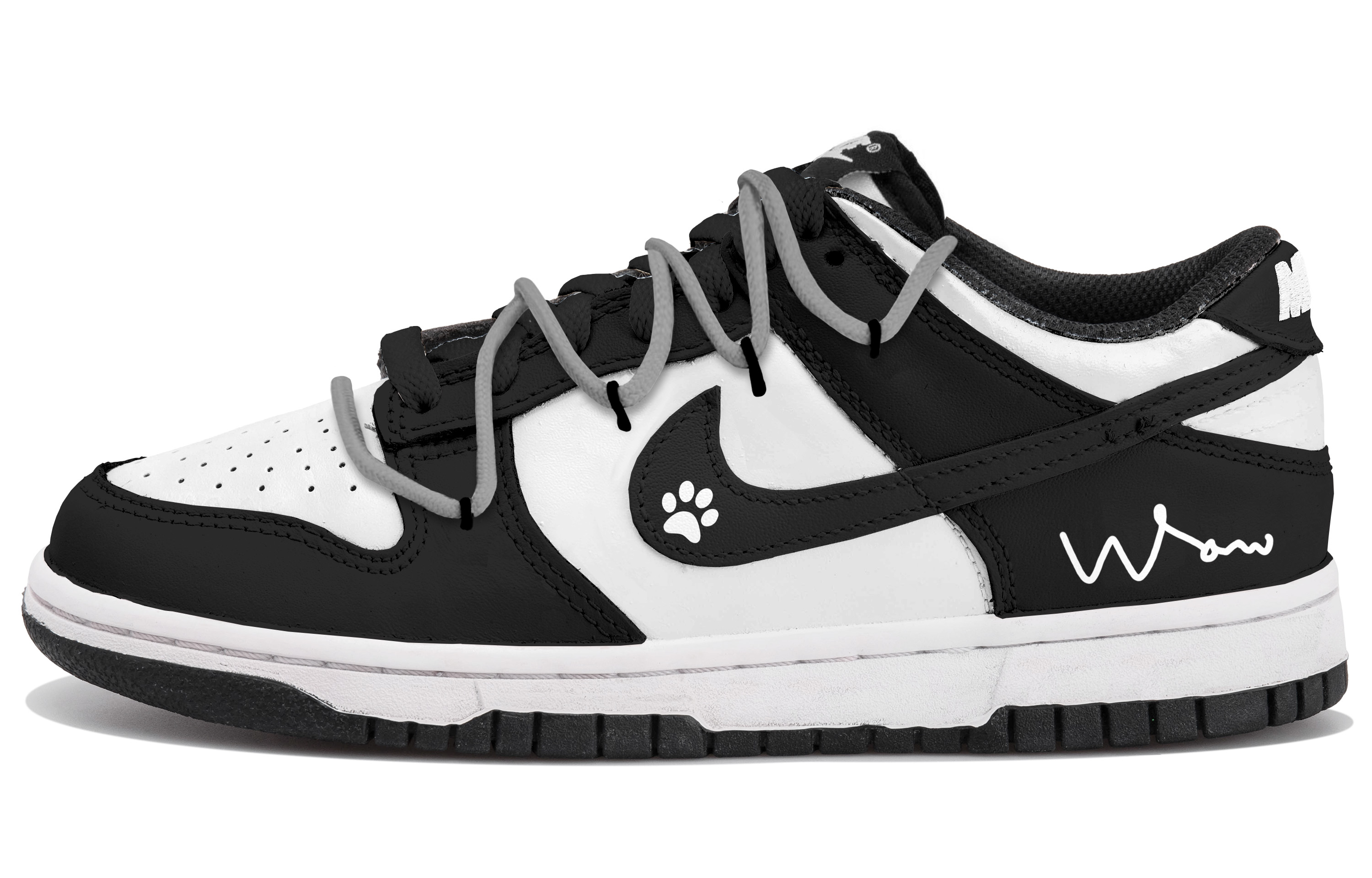 

Nike Кроссовки для скейтбординга Dunk Anti Slip, износостойкие, низкие, мужские, черные, белые, серые