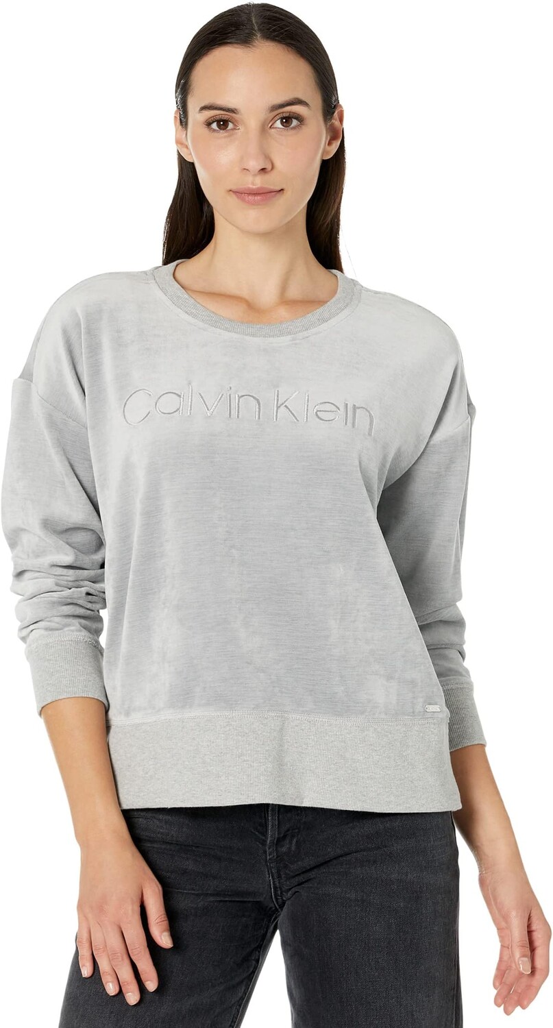 

Толстовка Calvin Klein Long Sleeve Calvin Logo Crew, цвет Heather Granite