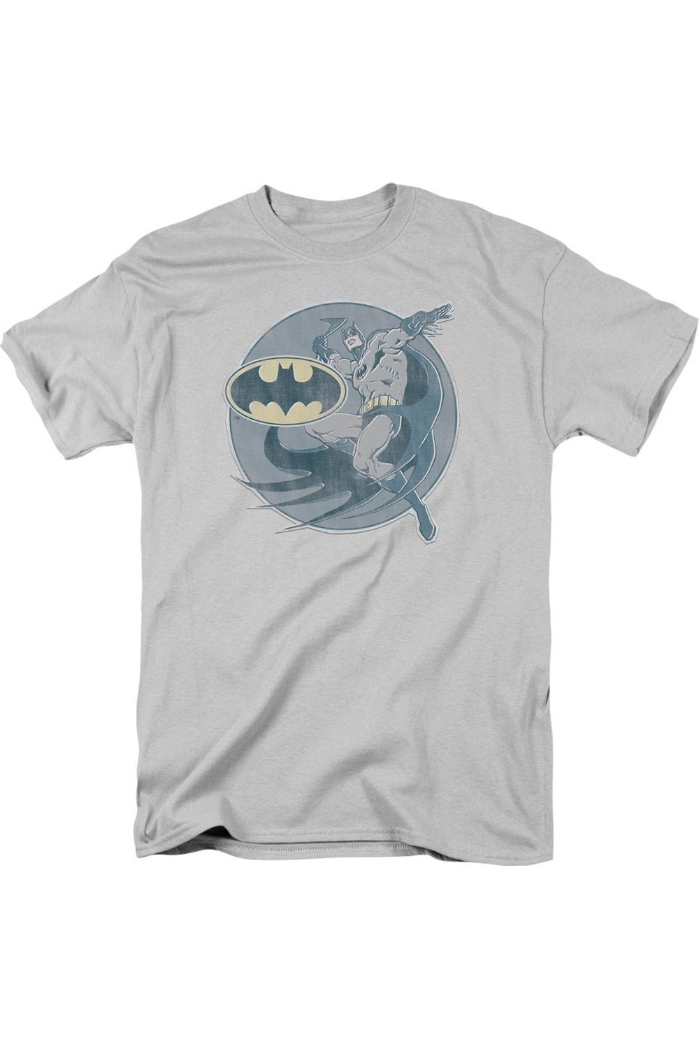 

Футболка с коротким рукавом для взрослых DC Comics Retro Batman Iron On Gildan, серебряный
