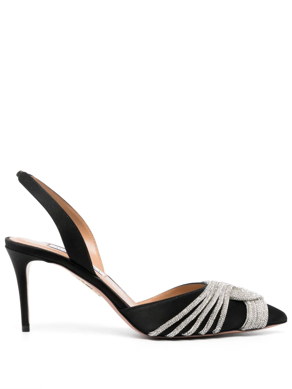 Туфли Gatsby 75 с ремешком на пятке Aquazzura, черный