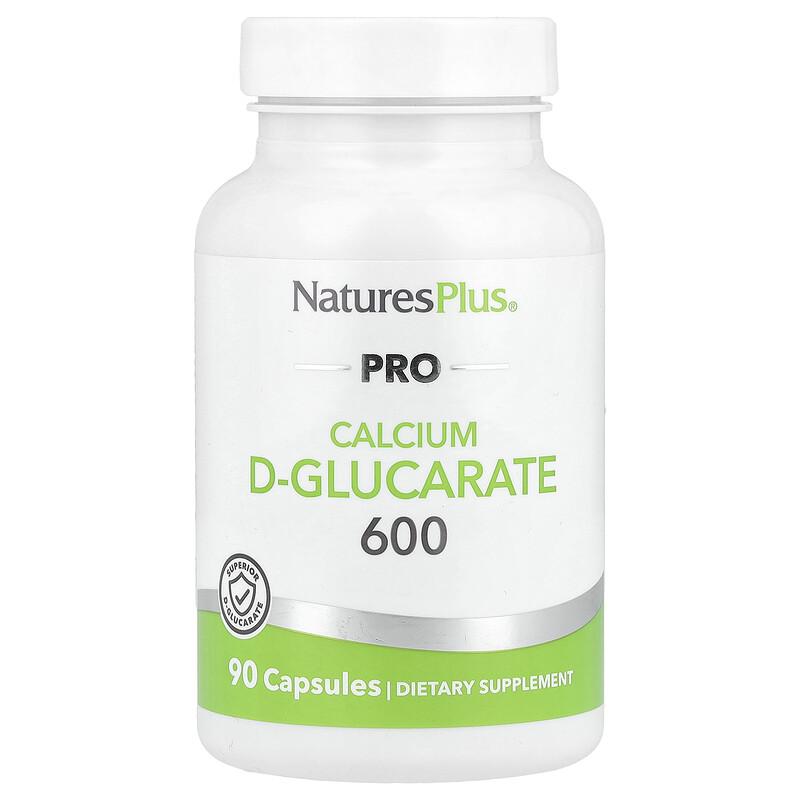 

NaturesPlus, Pro, D-глюкарат кальция 600, 600 мг, 90 капсул