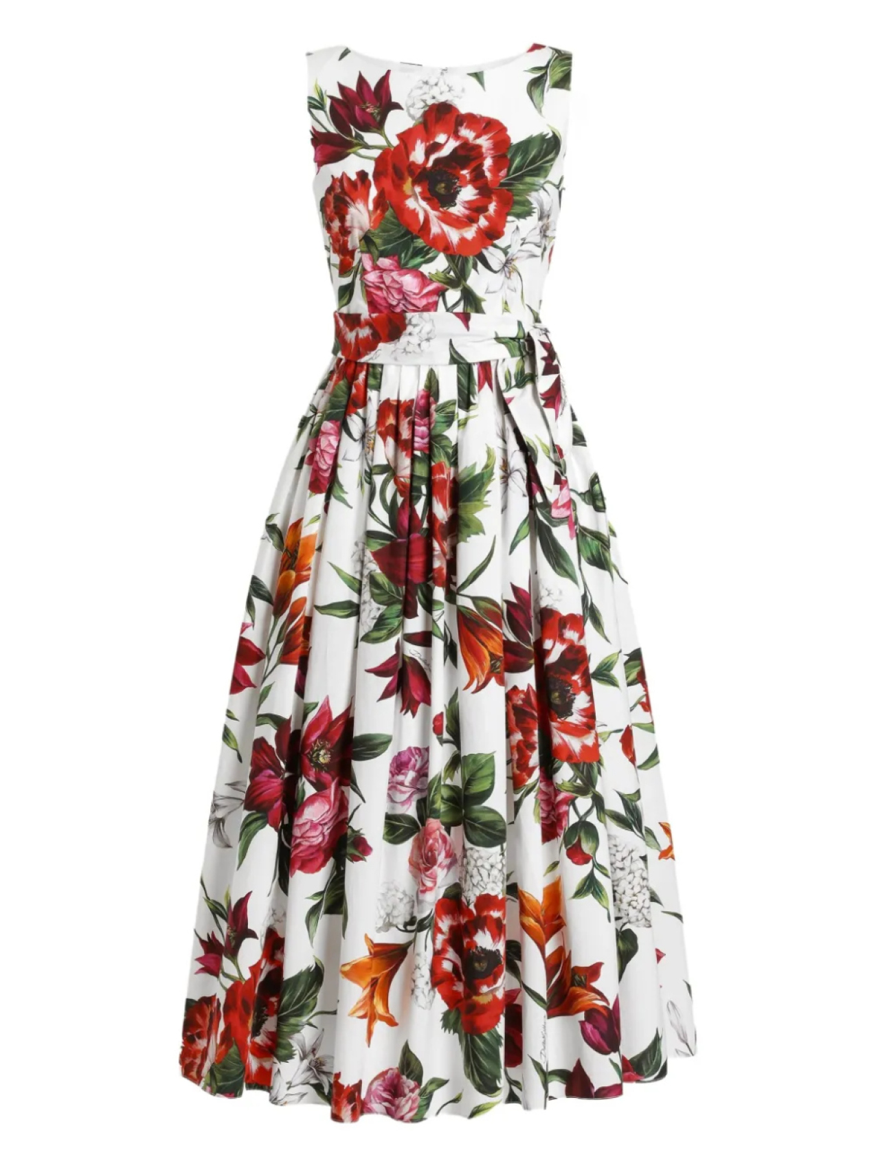 

Dolce & Gabbana платье миди с цветочным принтом, белый
