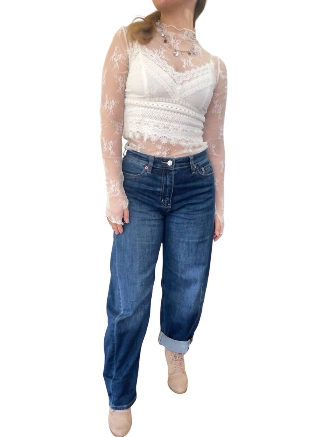 

Джинсы Barrel с высокой посадкой и зауженным кроем, темного цвета Artemis Vintage, Dark Wash