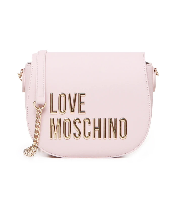 

Розовая сумка через плечо с золотым логотипом Love Moschino, розовый