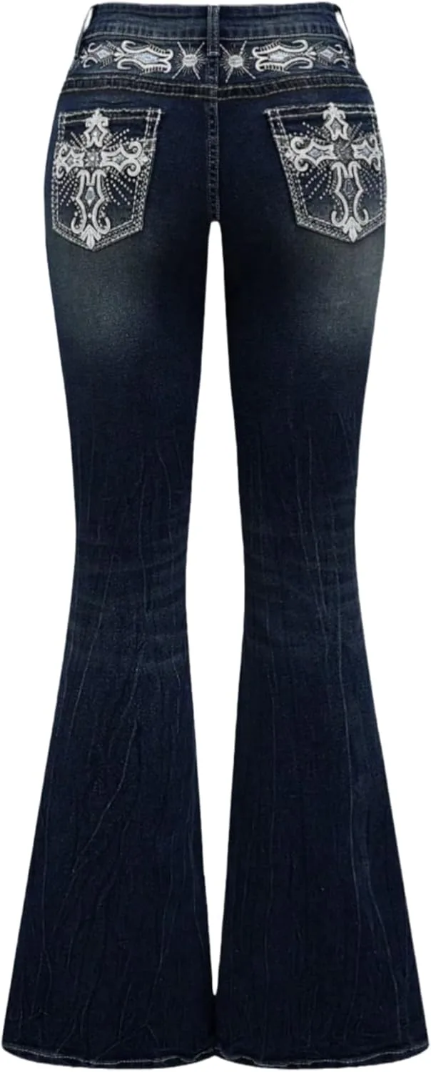 

Женские расклешенные джинсы Bell Bottom с вышивкой Y2K TimeGofate