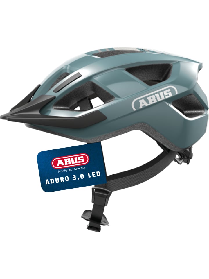 

ABUS Велосипедный шлем Aduro 3.0 LED, цвет «ледниковый синий»