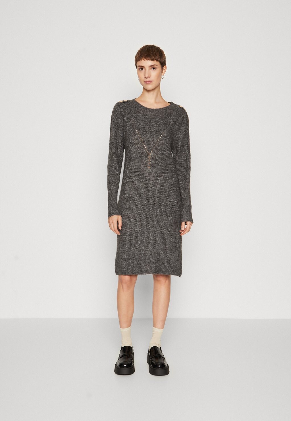 

Платье Point ONLY ONLCYRUS BUTTON DRESS, цвет medium grey melange