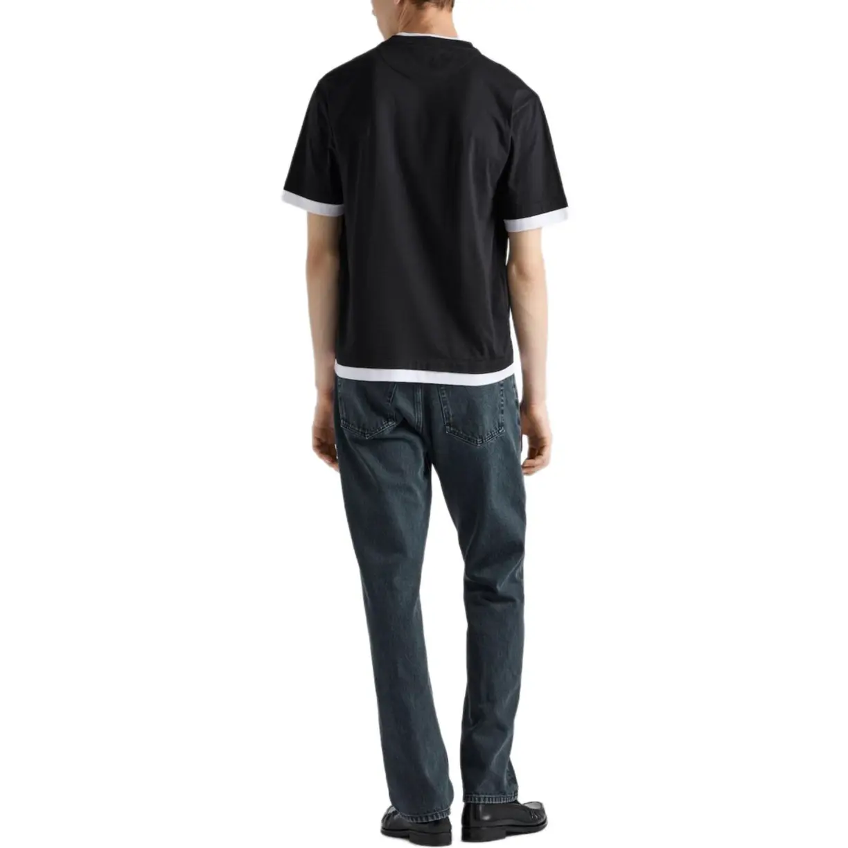 Двухслойная футболка crewneck PRADA, белый — фото 3