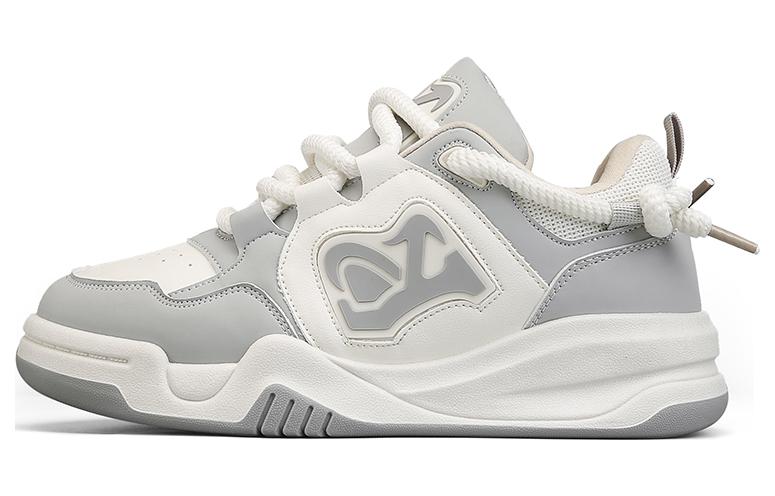 

JINDUN Низкие скейтерские кеды New Flame Collection мужские бело-серые, цвет White Gray