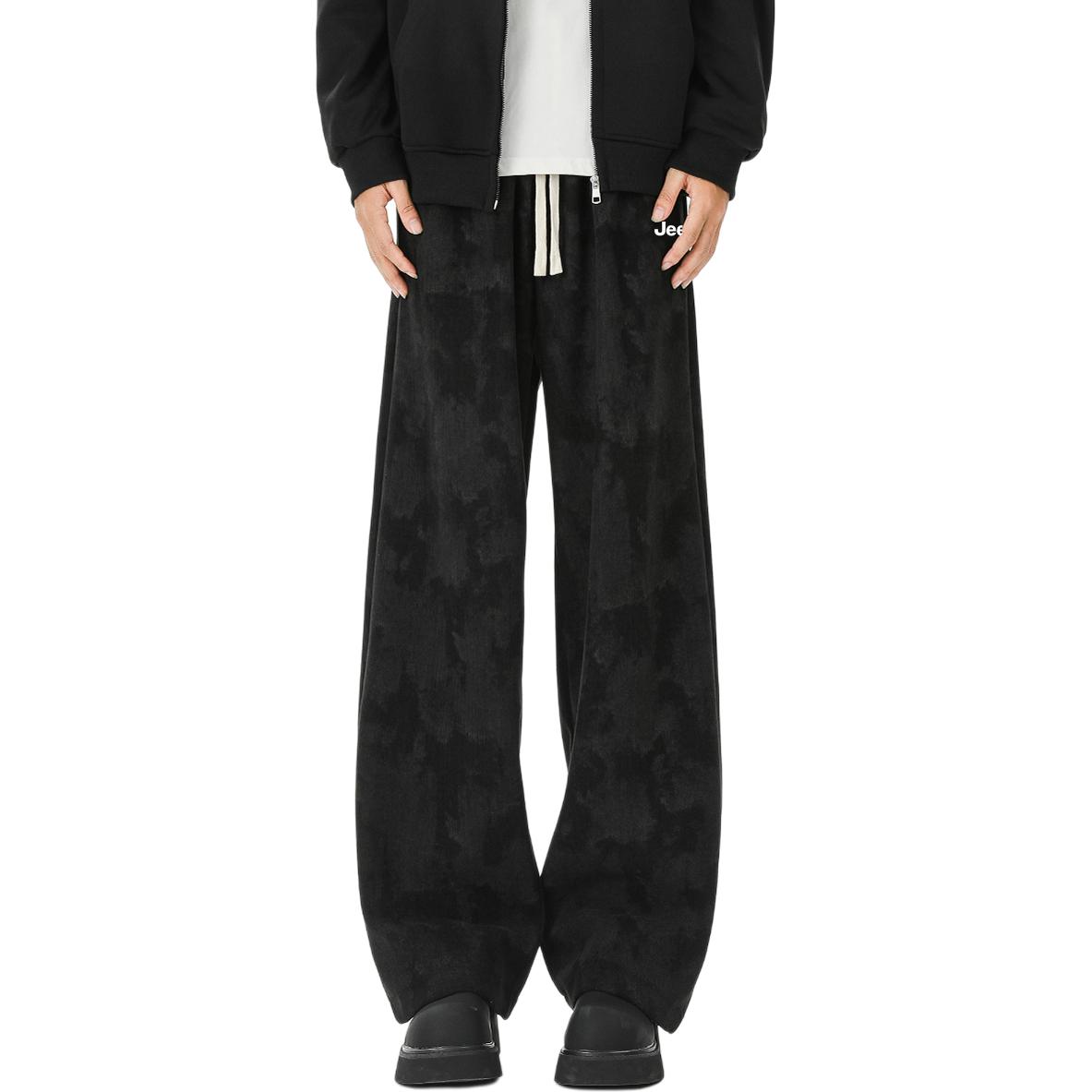 

Повседневные брюки Unisex утепленные с флисовой подкладкой прямого кроя Jeep, черный[spring fall regular]