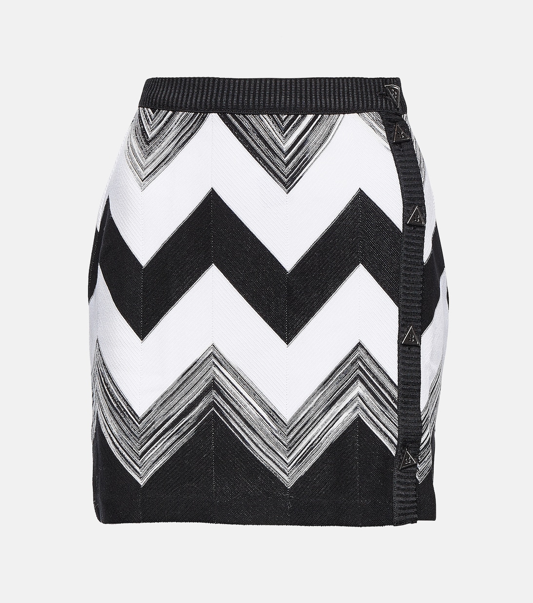 

Мини-юбка зигзагообразной вязки Missoni, Black And White Space Dye