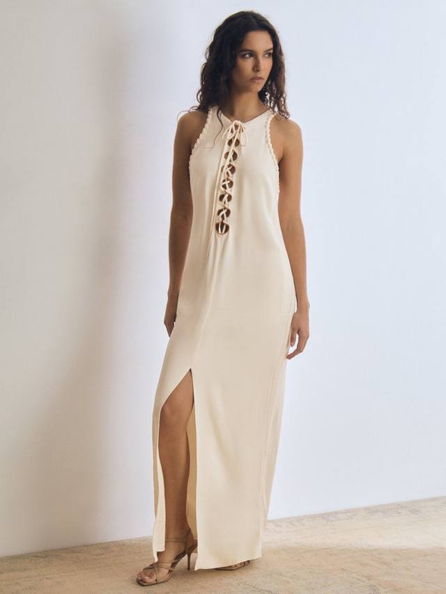 

Макси-платье с вырезом atelier athene Reiss, кремовый