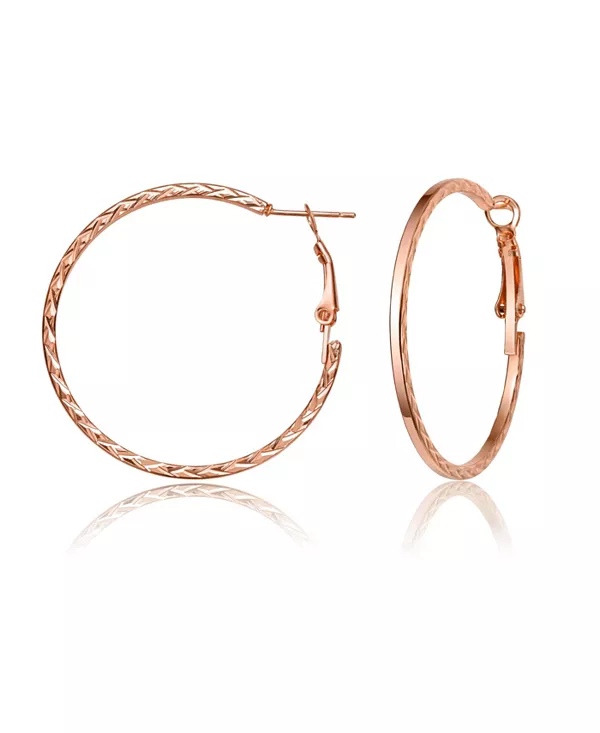 

Круглые серьги-кольца из текстурированной веревки для женщин Rachel Glauber, pink