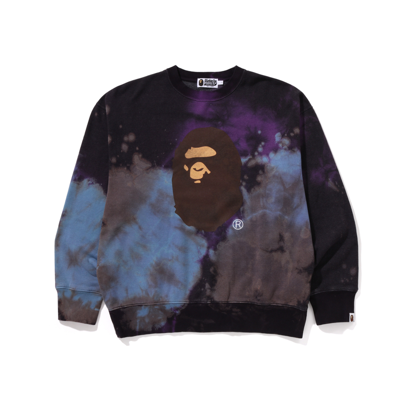 

Толстовка Bape Tie Dye Ape Head с круглым вырезом и свободным кроем A BATHING APE, Beige Yellow BGX