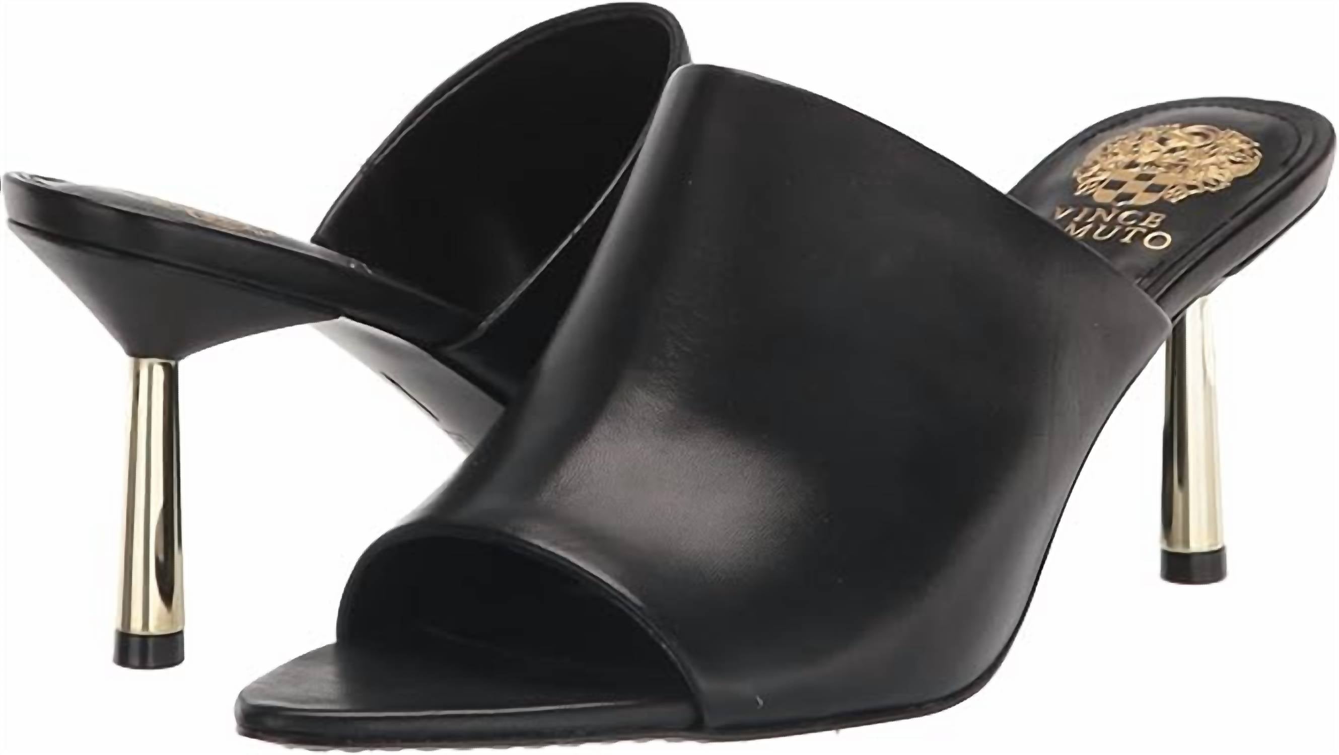 Сандалии на каблуке Pileesa черного/золотого цвета Vince Camuto — фото 4
