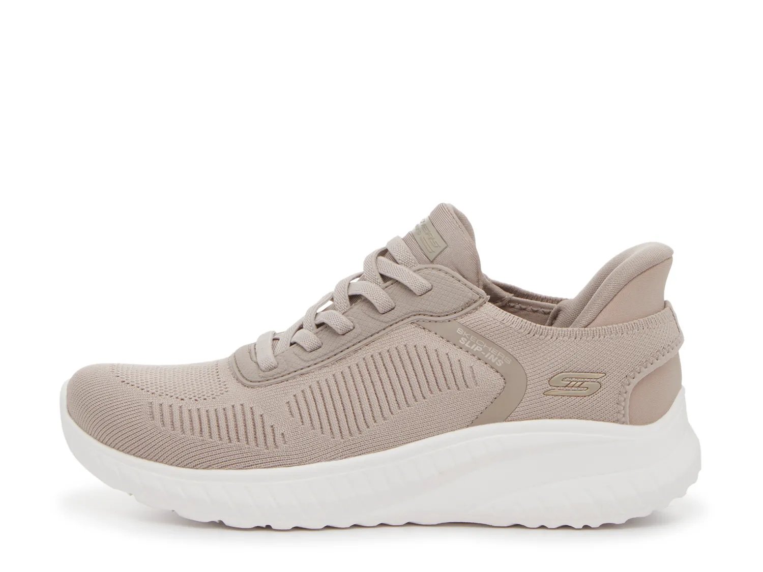 Кроссовки Skechers Hands Free Slip-Ins: BOBS Sport Squad Chaos Slip-On Sneaker - Women's, серо-коричневый — фото 3