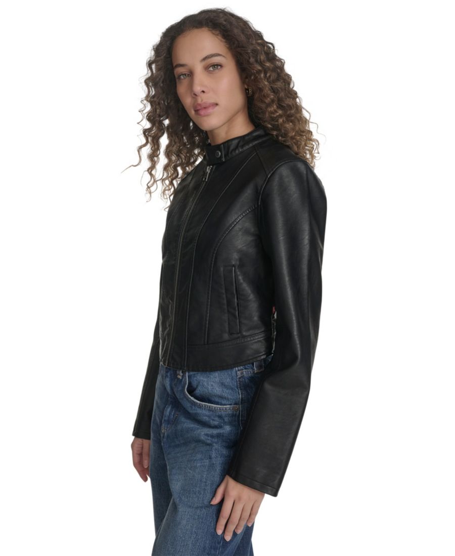 Женская куртка-бомбер из искусственной кожи Levi's, Black — фото 2