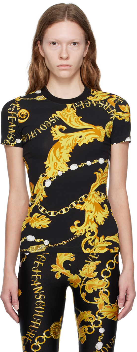 

Черная футболка Chain Couture Versace Jeans Couture