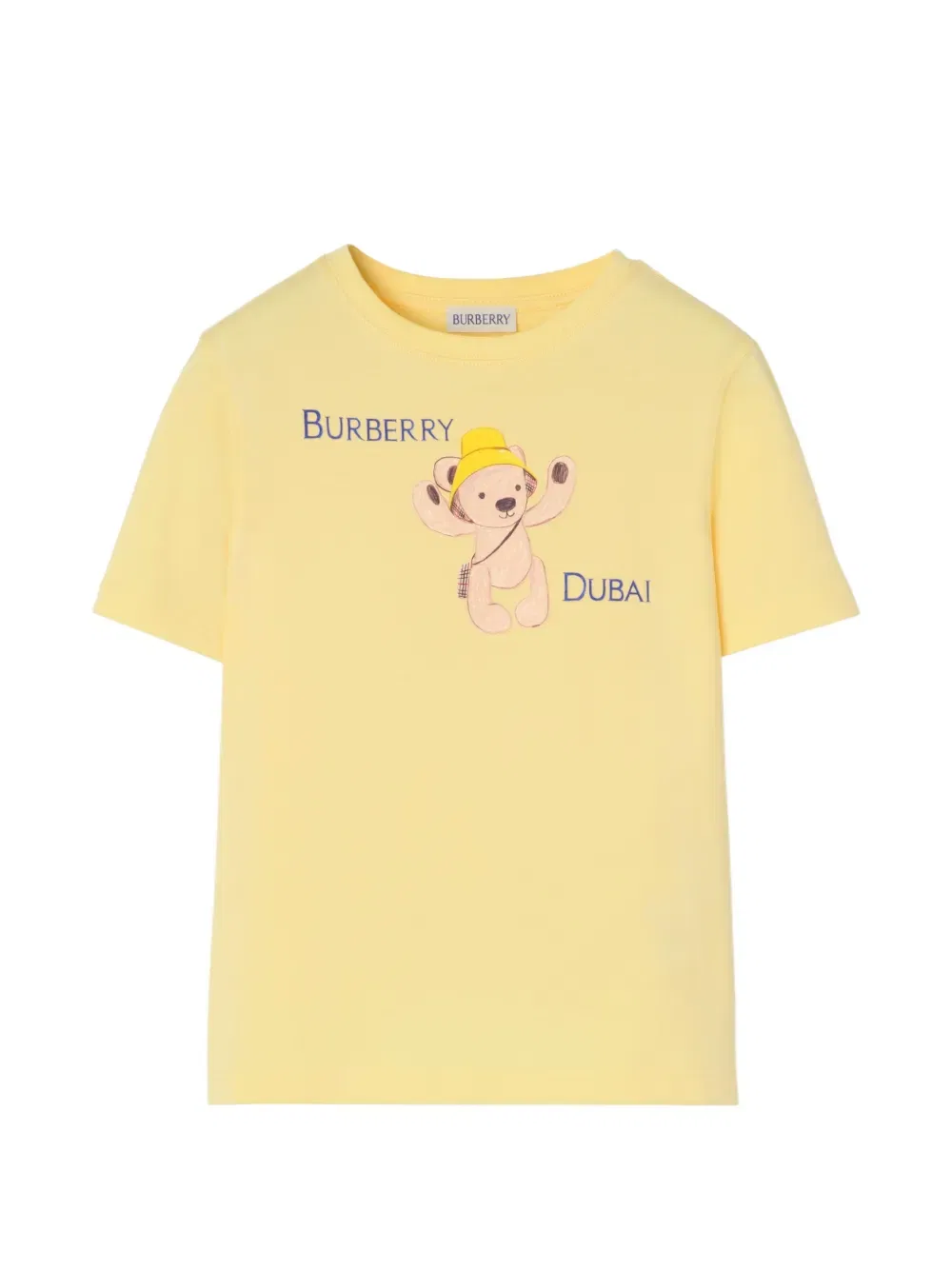 Хлопковая футболка с изображением медведя из Дубая Burberry Kids, желтый