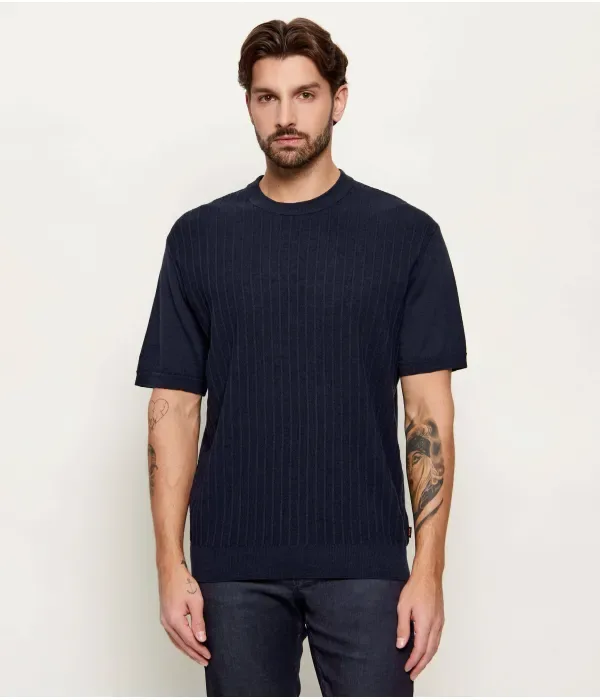 Льняной свитер Kajordino relaxed fit Boss Orange, графитовый