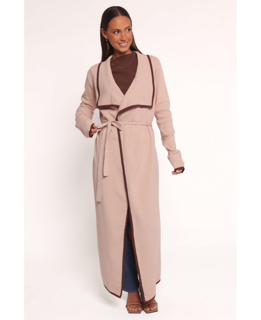 

Женский длинный кардиган Vallis с контрастной отделкой Petal and Pup, Beige