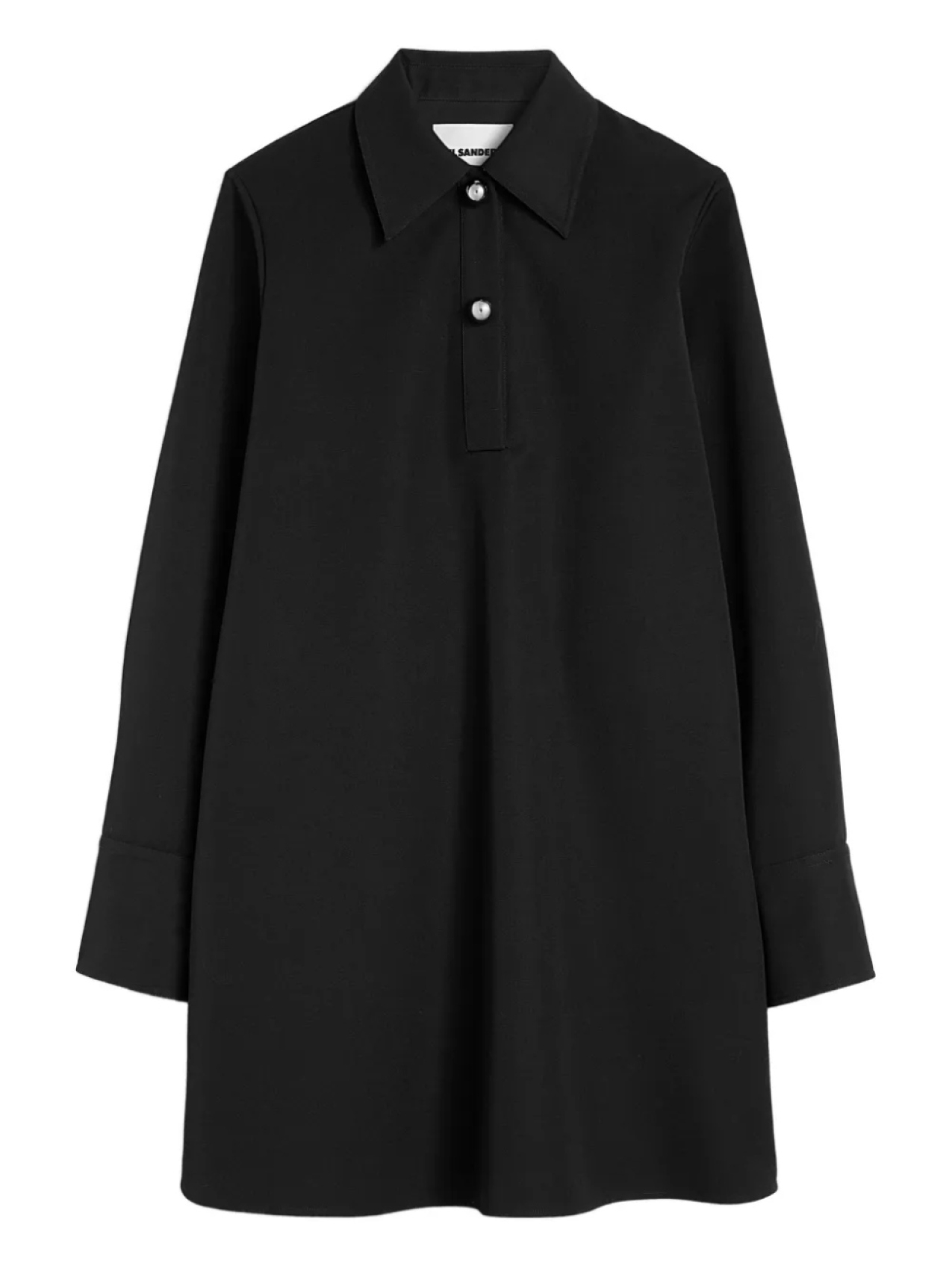 

Jil Sander шерстяное платье с воротником поло, черный